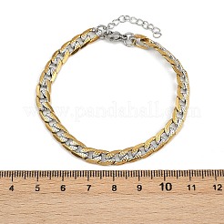 Браслеты из нержавеющей стали 304 с панцирным плетением для женщин&nbsp;BJEW-G757-14GP