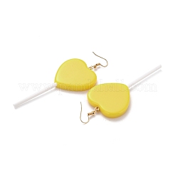 Женские серьги-подвески в форме сердца&nbsp;EJEW-Z015-04E