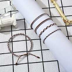 5 stücke 5 stil nylonfaden gewebte geflochtene armbänder set&nbsp;BJEW-SW00052