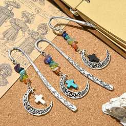 Marque-page pendentif en alliage croissant de lune&nbsp;AJEW-TA00010
