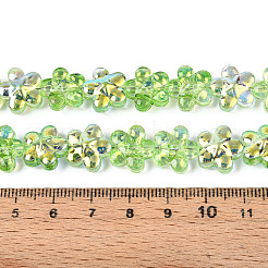 Прозрачность гальванизированные стеклянные бусины нити&nbsp;GLAA-T023-38A-07