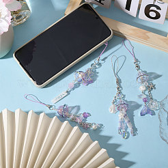 4 шт. 4 стиля резиновых и акриловых мобильных ремешков&nbsp;HJEW-CA0001-76