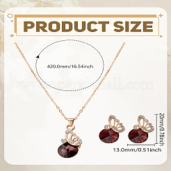 Ensemble collier et boucles d'oreilles à tige en alliage avec pendentif en zircone cubique&nbsp;SJEW-LP0001-54