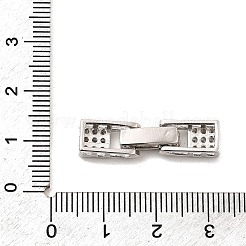 Messing Micro Pave klare Zirkonia Falte über Verschlüsse&nbsp;X-KK-C075-36P