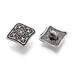 合金ボタン  フラットラウンド  1穴  アンティークシルバー  13.5x13.5mm  穴：2mm&nbsp;FIND-WH0519-70Q