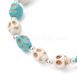 Браслеты из окрашенных синтетических бирюзовых бусин для мужчин&nbsp;BJEW-JB12104-02