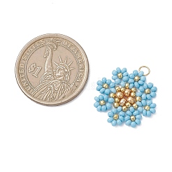 Подвески-цветы из стеклянных бусинок&nbsp;PALLOY-MZ01181