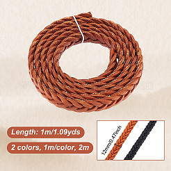 2м плетеных шнуров из коровьей кожи двух цветов WL-GA0001-03