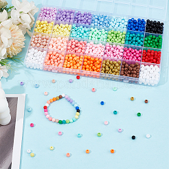 1960шт 27 цвета непрозрачные акриловые бусины&nbsp;MACR-PH0002-02