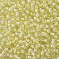 TOHOラウンドシードビーズ  日本製シードビーズ  （内側182)色光沢クリスタルソフトイエロー  8/0  3mm  穴：1mm  約222PCS /ボトル  10 G /ボトル&nbsp;SEED-JPTR08-0182