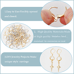 80 шт. 2-цветная фурнитура для сережек из нержавеющей стали 304 STAS-SP0001-14