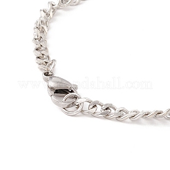 Bracciale con ciondolo a forma di stella e rettangolo in acciaio inossidabile 201 anti-ossidazione con catena a maglie per donna&nbsp;STAS-P304-19P