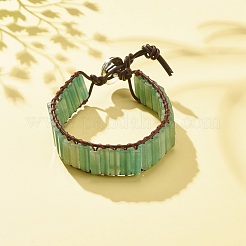 Bracelet rectangle en perles d'aventurine verte naturelle&nbsp;BJEW-JB08198-03