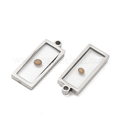 304ステンレスペンダント  ステンレス鋼色  長方形チャーム  18x7x2mm  穴：1.3mm&nbsp;SA-CBA5608-07B-P