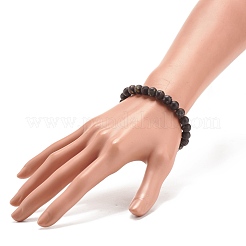 ラウンド ナチュラル アゲート ストレッチ ビーズ ブレスレット  内径：2-1/8インチ（5.3cm）  ビーズ：8mm&nbsp;BJEW-JB08196-03