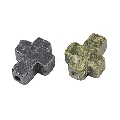 ヴィンテージの手作り磁器ビーズ  ファンシーアンティーク施釉磁器  クロス  ミックスカラー  10x8x3.5mm  穴：1.6mm&nbsp;PR-CBA938E-08