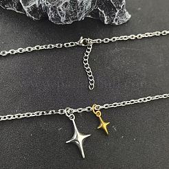 Collares unisex con colgante de estrella de aleación bicolor.&nbsp;WG0BC0F-01