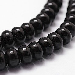 Fili di perline di onice nero naturale&nbsp;G-P161-19-12x8mm