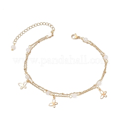 Fußkettchen aus Gliederkette aus Edelstahl 304&nbsp;AJEW-AN00705-03