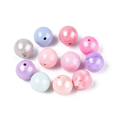 パール調シリコンビーズ  ラウンド  ミックスカラー  14.5~15mm  穴：2.5mm&nbsp;SIL-N006-23