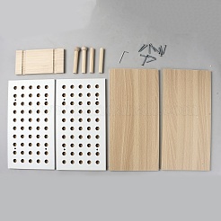 Mensola da scrivania in MDF a 2 livello con pannello forato&nbsp;AJEW-WH0752-758