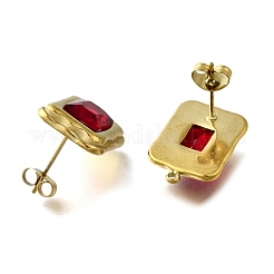 Фурнитура для сережек-гвоздиков из нержавеющей стали 304 с кубическим цирконием&nbsp;LS-STAS-B087-07A-G