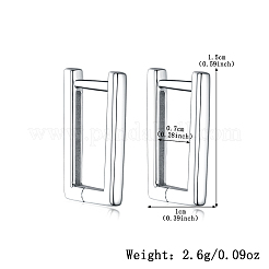925 прямоугольные серьги-кольца из стерлингового серебра OA0087