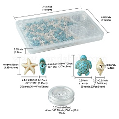 Наборы для изготовления растягивающихся браслетов из синтетической бирюзы&nbsp;DIY-FS0005-60
