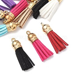 14 шт. 7-х цветные замшевые кисточки&nbsp;DJEW-FP0001-02