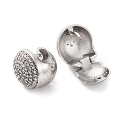 Серьги-кольца из нержавеющей стали 304 с вакуумным покрытием PVD со стразами для женщин&nbsp;EJEW-Z076-06P-05