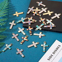 30 шт. подвески в стиле мозаики из сплава золотистого тона с двухцветным покрытием&nbsp;ENAM-TA0001-65