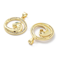 Латунные микро проложить кубического циркония подвески&nbsp;KK-Z098-01G-01