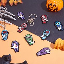 16шт 8 стильные непрозрачные акриловые подвески с принтом SACR-SZ0001-21