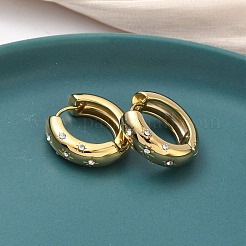 Серьги-кольца из нержавеющей стали 304 со стразами&nbsp;EJEW-K268-72G