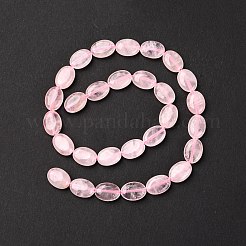 Естественно розового кварца плоские овальные пряди из бисера G-M206-28