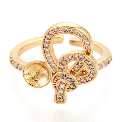 Узел латунный микропаве кубический цирконий чашка колышек закрепка кольца KK-N274-23G