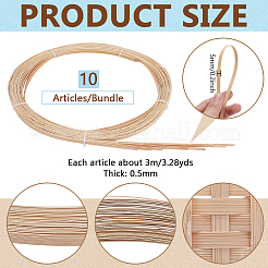 Tiras planas de mimbre de bambú natural&nbsp;DIY-WH0308-584A