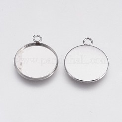 Подвеска-кабошон из нержавеющей стали 202 STAS-I088-A-03P