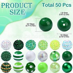 50 шт. Непрозрачные акриловые бусины&nbsp;MACR-CJ0001-98