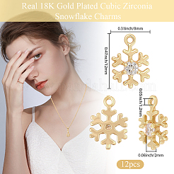 12шт латунные микропаве прозрачные кубические циркониевые подвески&nbsp;KK-BBC0021-53