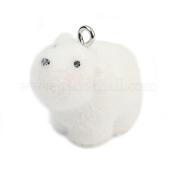 Подвески из непрозрачной флокированной смолы в виде медведя RESI-S026-01P-A