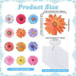 60 x Wandaufkleber aus Blumenpapier.&nbsp;AJEW-SC0031-71A
