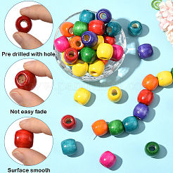 200 шт. бусины из натурального окрашенного клена&nbsp;WOOD-SP0001-64