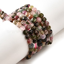Нити из натуральных разноцветных турмалиновых бусин&nbsp;G-C179-A4mm-01