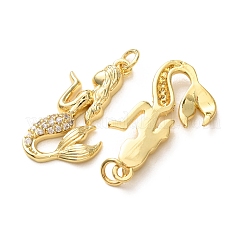 Pendenti in zirconi cubici trasparenti in micro pavè di ottone&nbsp;CU-E003-18G-29