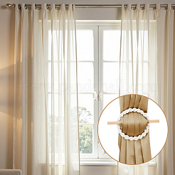 Кольцевой хлопковый шнур для подхвата штор с деревянной палочкой&nbsp;DIY-WH0899-328