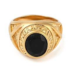 Овальные стеклянные кольца из нержавеющей стали 304 RJEW-D083-13G-01