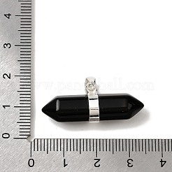 Подвески с двойным наконечником из натурального обсидиана&nbsp;G-NH0001-15P-06