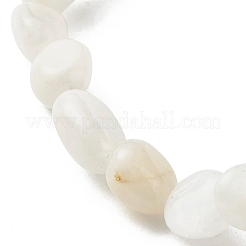 Натуральный радужный лунный камень самородки бусины стрейч-браслет для нее BJEW-JB06951-09