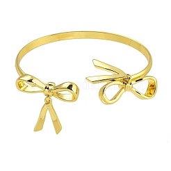 Латунные браслеты-манжеты с бантом для женщин&nbsp;BJEW-B106-25D-G